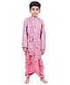Twisha Woven Full Sleeves Floral Printed Kurta & Coordinating Dhoti Set - Mauve