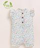 Cot & Candy Organic Muslin Cotton Knit Frill Sleeves Floral Printed Romper - Spring