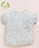 Cot & Candy Organic Muslin Cotton Knit Half Sleeves Floral Printed Top - Spring
