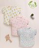 Cot & Candy Organic Muslin Cotton Knit Pack Of 3 Half Sleeves Checked & Floral Printed Tops - Orange Strawberry & Spring