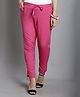 Moms Maternity Cotton Woven Solid Maternity Trousers - Pink