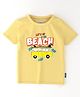 Nautinati Cotton Knit Half Sleeves Beach Theme Printed Tee - Yellow