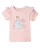 Nautinati Cotton Knit Disney Cinderella Featuring Half Sleeves Character Printed Top - Pink