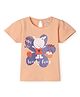 Nautinati Cotton Knit Half Sleeves Bunny Printed Tee - Orange