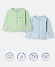 Nautinati Cotton Knit Pack Of 2 Full Sleeves Whale & Doodle Art Printed Jhablas - Blue & Green