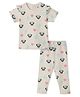 Nautinati Cotton Knit Disney Mickey & Friends Featuring Half Sleeves Minnie Mouse Printed Coordinating Top & Pant Set - Peach