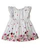 Nautinati Knit Sleeveless Floral Printed Lace Detailed Dress - White