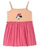 Nautinati Knit Disney Mickey & Friends Featuring Sleeveless Minnie Mouse Printed Dress - Pink & Orange