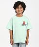 Nautinati Cotton Knit Half Sleeves Bear Printed Tee - Green