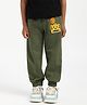 Nautinati Cotton Blend Knit The Lion King Featuring Simba Printed Joggers - Green