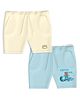 Nautinati Cotton Knit Pack Of 2 Catch Me Text & Ship Printed Shorts - Blue & White