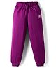 Kookie Kids Terry Knit Full Length Joggers With Joy Print & Pockets - Violet