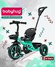Babyhug SE Tricycle with Parental Push Handle-Teal Blue| Safety Harness| Foldable Footrest| Storage Baskets| AntiSlip Pedal| Adjustable Push Bar| Puncture Proof Wheels| Comfortable Seat| High Backrest