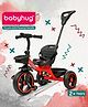 Babyhug Tricycle with Parental Push Handle-Red| Safety Harness| Foldable Footrest| Storage Baskets| Anti-Slip Pedals| Adjustable Push Bar| Puncture Proof Wheels| Comfortable Seat| High Backrest