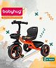 Babyhug Tricycle with Comfortable Seat & High Backrest|Storage Baskets| Anti-Slip Pedals| Puncture Proof Wheels| Easy to Assemble| Cushion Seat - Orange