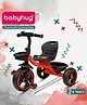 Babyhug Tricycle with Comfortable Seat & High Backrest|Storage Baskets| Anti-Slip Pedals| Puncture Proof Wheels| Easy to Assemble| Cushion Seat - Red