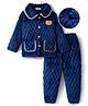 Mark & Mia Full Sleeves Winter Wear Night Suit With Bear Embriodery - Navy Blue