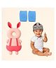 NeonateCare Utility combo of Head protector, helmet and Knee pads (Grey star helmet, Pink Rabbit head protector and multicolor Knee pad ) pack of 3 utility items - MultiColor