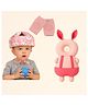 NeonateCare Utility combo of Head protector, helmet and Knee pads (Pink smiley helmet, Pink Rabbit head protector and multicolor Knee pad ) pack of 3 utility items - Pink