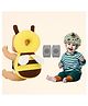NeonateCare safety combo of Baby Helmet Head Protector and knee pads (Green jungle helmet Yellow Head protector and multicolor knee pads) - Multi