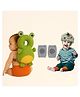 NeonateCare safety combo of Baby Helmet Head Protector and knee pads (Green jungle helmet Green frog head protector and multicolor knee pads) - Multi