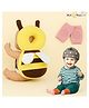 NeonateCare safety combo of Baby Helmet Head Protector and knee pads (Grey star helmet Yellow Head protector and multicolor knee pads) - Multi