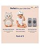 NeonateCare Baby safety Combo of Baby Muslin Helmet and Baby Head Protector with knee pads (Rainbow muslin Helmet + Grey owl Head protector + knee pads) (pack of 3)