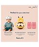 NeonateCare Baby safety Combo of Baby Muslin Helmet and Baby Head Protector with knee pads (Rainbow muslin Helmet + Yellow Head protector + knee pads) (pack of 3)