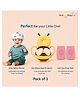 NeonateCare Baby safety Combo of Baby Muslin Helmet and Baby Head Protector with knee pads (Rainbow muslin Helmet + Yellow Head protector + knee pads) (pack of 3)