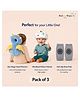 NeonateCare Baby safety Combo of Baby Muslin Helmet and Baby Head Protector with knee pads (Rainbow muslin Helmet + Blue feather Head protector + knee pads) (pack of 3)