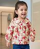 Babyhug Woven Rayon Full Sleeves Printed Top with Floral Print - Offwhite