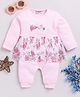 Wonderchild Full Sleeves Bow Applique Detailed Floral Printed Romper - Pink