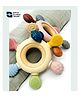 Ortis Wooden Flower Teether - Pack of 1 (Multicolor & Design May Vary)