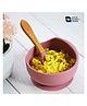 Ortis Silicone Small Suction Bowl Set with Spoon 2 Pc Feeding Set - Pink