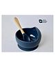 Ortis Silicone Small Suction Bowl Set with Spoon 2 Pc Feeding Set - Blue