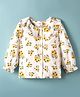 Babyhug 100% Cotton Woven Full Sleeves Floral & Swiss Dot Printed Peter Pan Collar Top - White