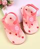 Babyoye Velcro Closure Flip Flops with Strawberry Print - Pink