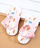 Babyoye Velcro Closure Flip Flops with Bunny Print - Light Pink