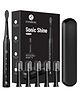 HOMEBASIC Sonic Shine Electric Toothbrush  Black | 6 Brush Heads, 3 Modes, USB-C Rechargeable, 50-Day Battery, IPX7 Waterproof, Travel Case