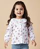 Babyhug Rayon Woven Full Sleeves Top with Front Buttons Lace Detailing & Floral Print - White