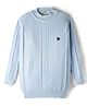 Noddy Full Sleeves Striped & Cable Knit Designed Tee - Light Blue