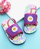 Babyoye Floral Printed Sliders with Back Strap - Lavender
