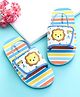 Babyoye Stripes & Lion Printed Sliders with Back Strap - Multicolor