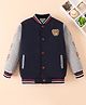 Mark & Mia Full Sleeves Bomber Jacket With Teddy Bear Print & Embroidery - Navy Blue