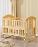 Babyhug SE 15 in 1 Wooden Baby Cot with Rocking Function| Parent Bed Attachment| Study Table| Adjustable Height| Diaper Changing Table| Junior Bed| Wheels with Lock| Mosquito Net - Beige