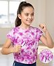Pine Active Knit Half Sleeves T-Shirt with Text Print - Purple