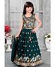 Lagorii Chiffon Woven Sleeveless Sequin Embellished & Embroidered Lehenga Choli With Dupatta - Teal Blue