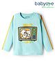 Babyoye 100% Cotton Knit Full Sleeves T-Shirt With Teddy Print - Aqua Blue