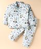 Mini Taurus Cotton Woven Full Sleeves Co-Ord Night Suit with Panda Print - Light Blue