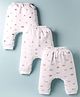 Simply Interlock Knit Full Length Vehicle Printed Diaper Leggings Pack of 3 - White